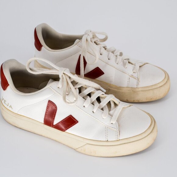 Veja Campo Chromefree Sneakers Extra White Rouille Leather Women's US 7 EU 38 - Picture 4 of 9